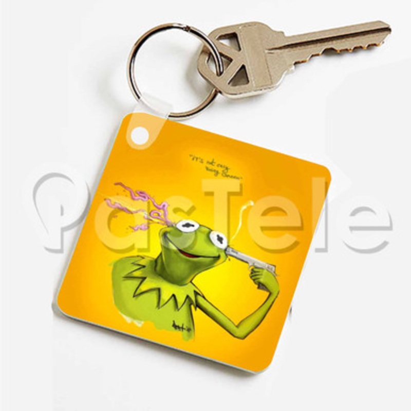 Kermit Custom Keychain Key Ring Jewelry Necklaces Pendant Two Sides