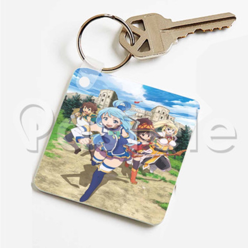 KONOSUBA God s blessing on this wonderful world Custom Keychain Key Ring Jewelry Necklaces Pendant T