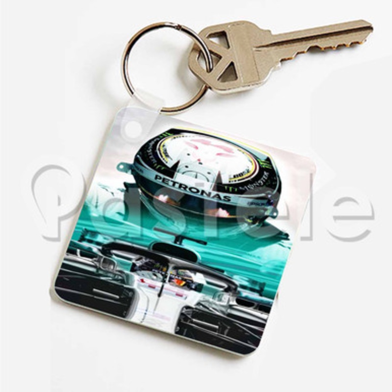 Lewis Hamilton Petronas Custom Keychain Key Ring Jewelry Necklaces Pendant Two Sides