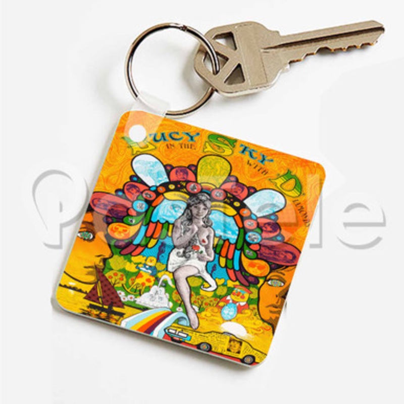Lucy in the Sky With Diamonds Custom Keychain Key Ring Jewelry Necklaces Pendant Two Sides