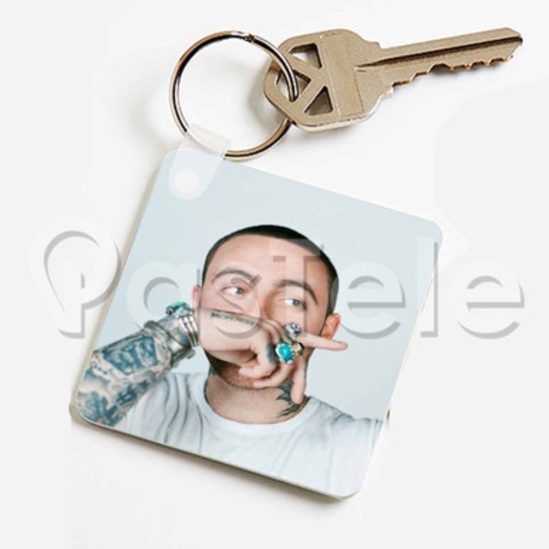 Mac Miller Custom Keychain Key Ring Jewelry Necklaces Pendant Two Sides