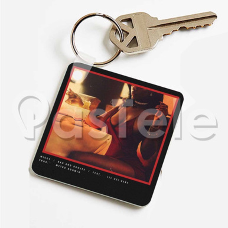 Migos Ft Lil Uzi Vert Bad and Boujee Custom Keychain Key Ring Jewelry Necklaces Pendant Two Sides