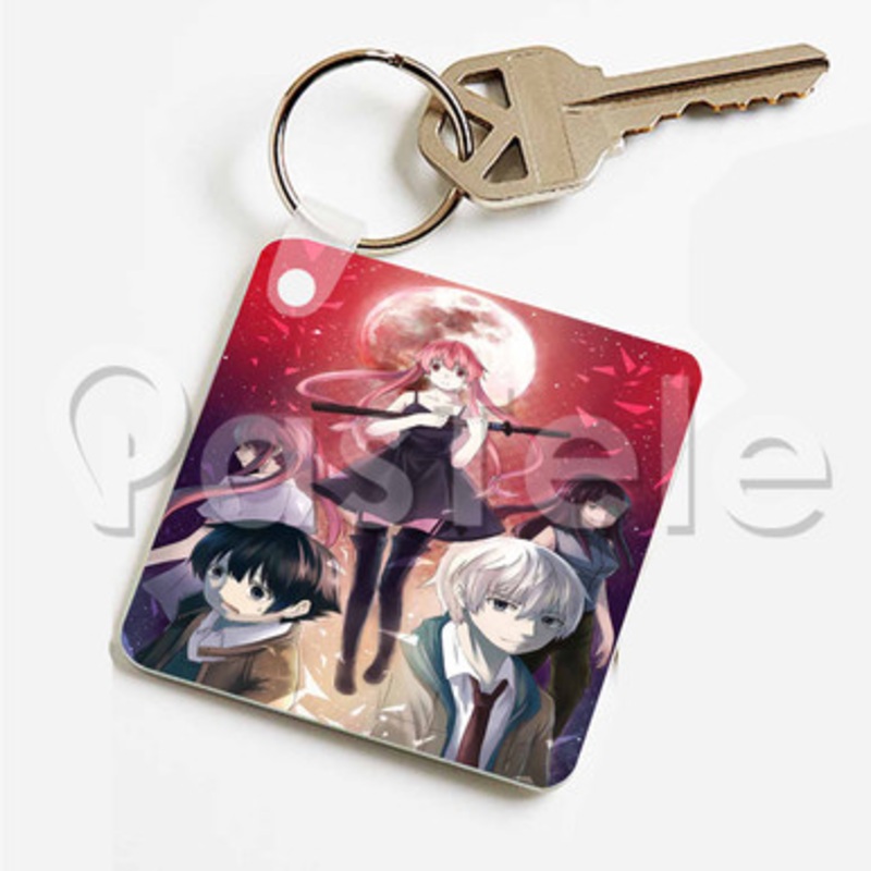 Mirai Nikki Custom Keychain Key Ring Jewelry Necklaces Pendant Two Sides