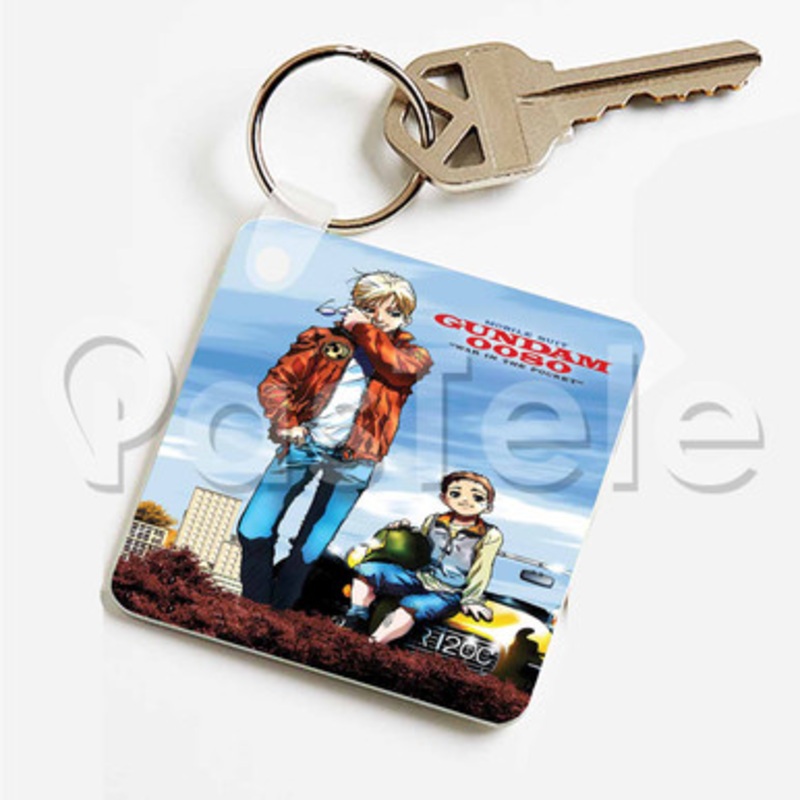 Mobile Suit Gundam 0080 War in the Pocket Custom Keychain Key Ring Jewelry Necklaces Pendant Two Sid