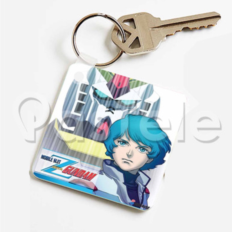 Mobile Suit Zeta Gundam Custom Keychain Key Ring Jewelry Necklaces Pendant Two Sides