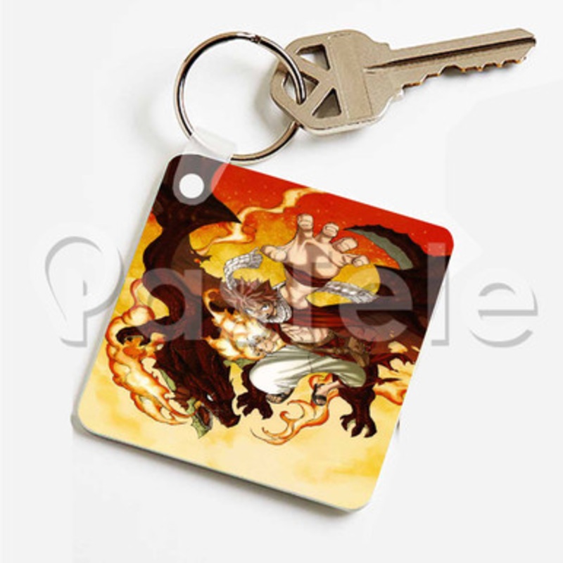 Natsu Dragneel and Igneel Fairy Tail Custom Keychain Key Ring Jewelry Necklaces Pendant Two Sides