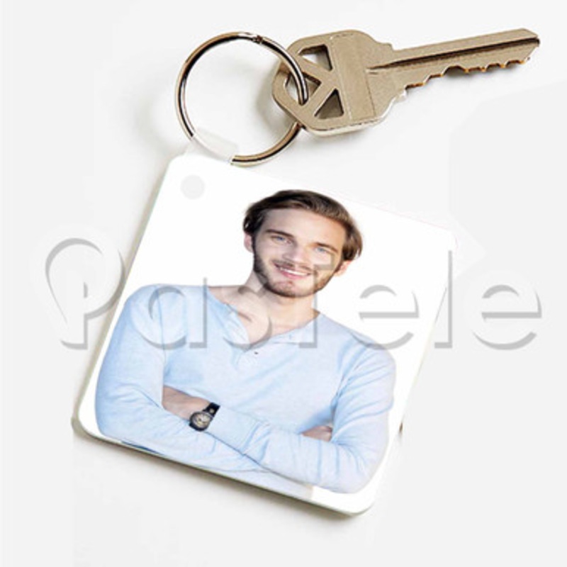 Pewdiepie Custom Keychain Key Ring Jewelry Necklaces Pendant Two Sides