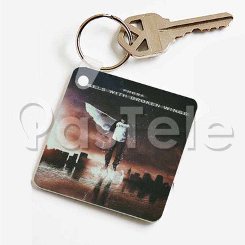 Phora Angels With Broken Wings Custom Keychain Key Ring Jewelry Necklaces Pendant Two Sides