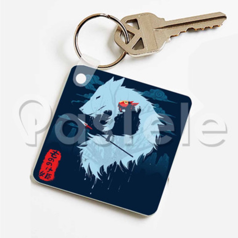 Princess Mononoke 2 Custom Keychain Key Ring Jewelry Necklaces Pendant Two Sides