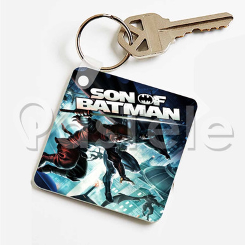 Son of Batman Custom Keychain Key Ring Jewelry Necklaces Pendant Two Sides