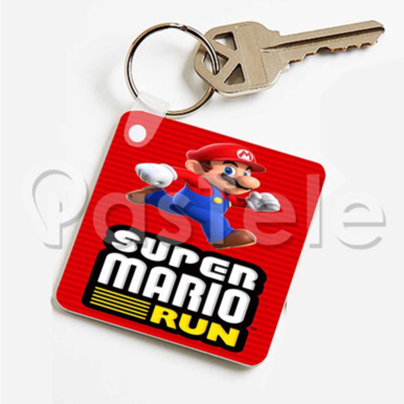 Super Mario Run Custom Keychain Key Ring Jewelry Necklaces Pendant Two Sides