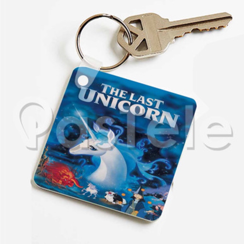 The Last Unicorn Custom Keychain Key Ring Jewelry Necklaces Pendant Two Sides