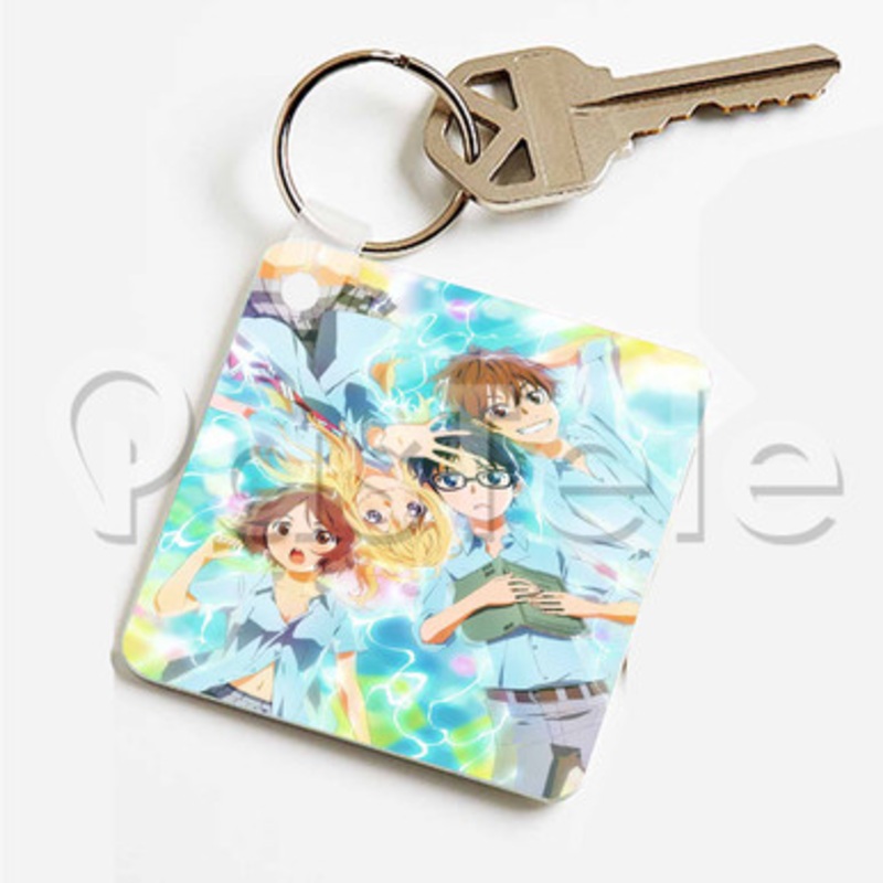 Your Lie in April Custom Keychain Key Ring Jewelry Necklaces Pendant Two Sides