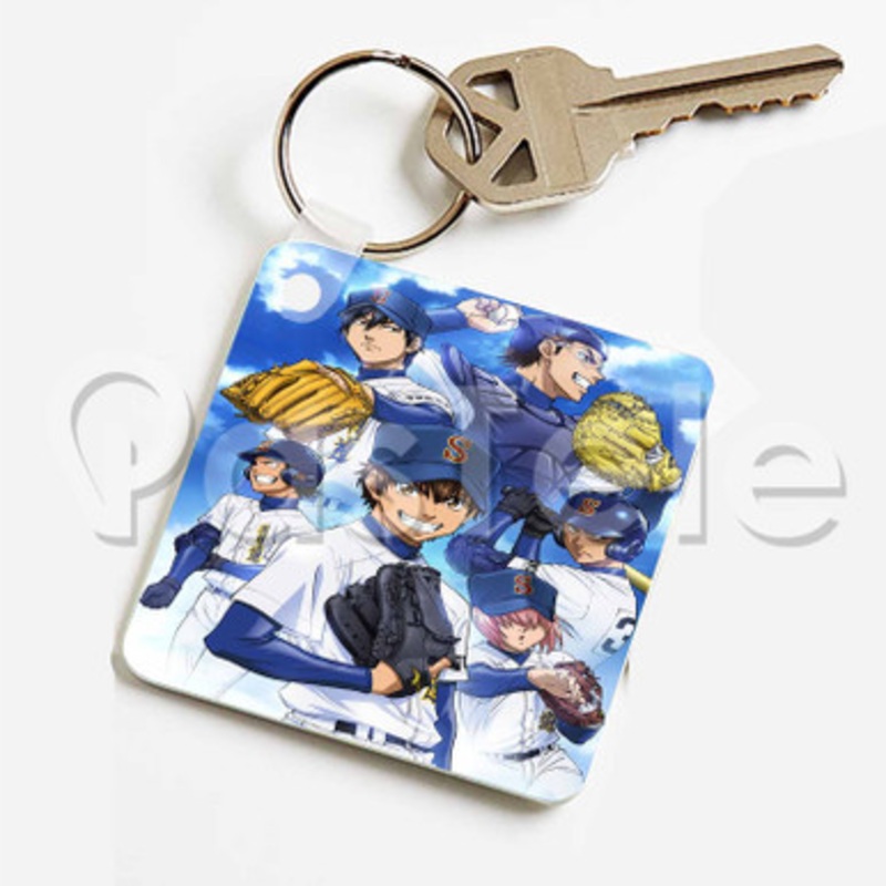 Ace of Diamond Custom Keychain Key Ring Jewelry Necklaces Pendant Two Sides