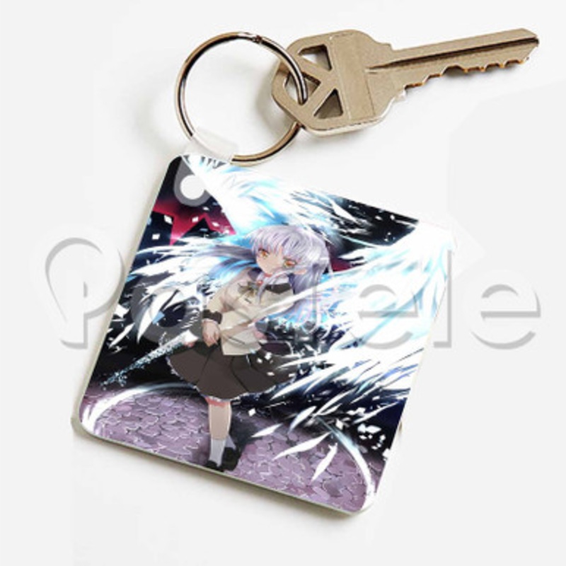 Angel Beats Custom Keychain Key Ring Jewelry Necklaces Pendant Two Sides