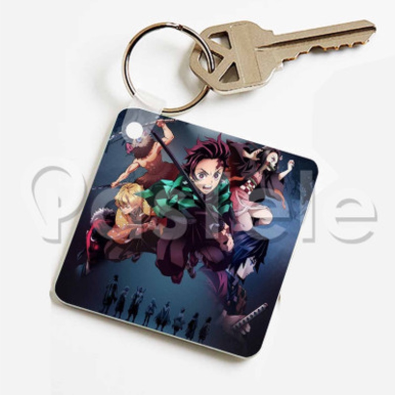 Anime Demon Slayer Custom Keychain Key Ring Jewelry Necklaces Pendant Two Sides