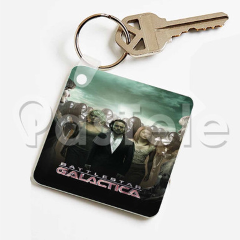 Battlestar Galactica Custom Keychain Key Ring Jewelry Necklaces Pendant Two Sides