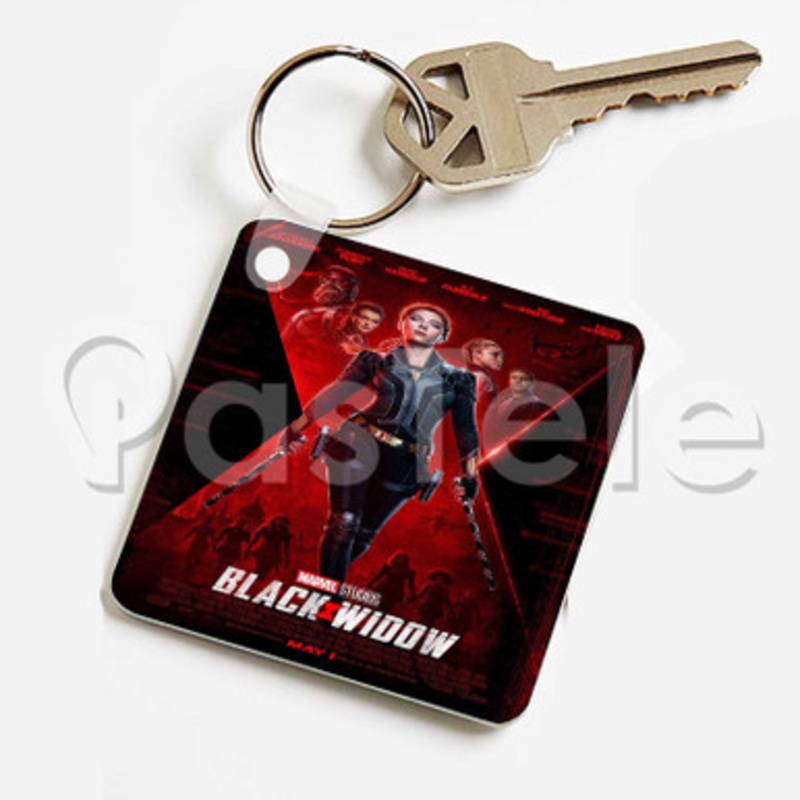 Black Widow Custom Keychain Key Ring Jewelry Necklaces Pendant Two Sides