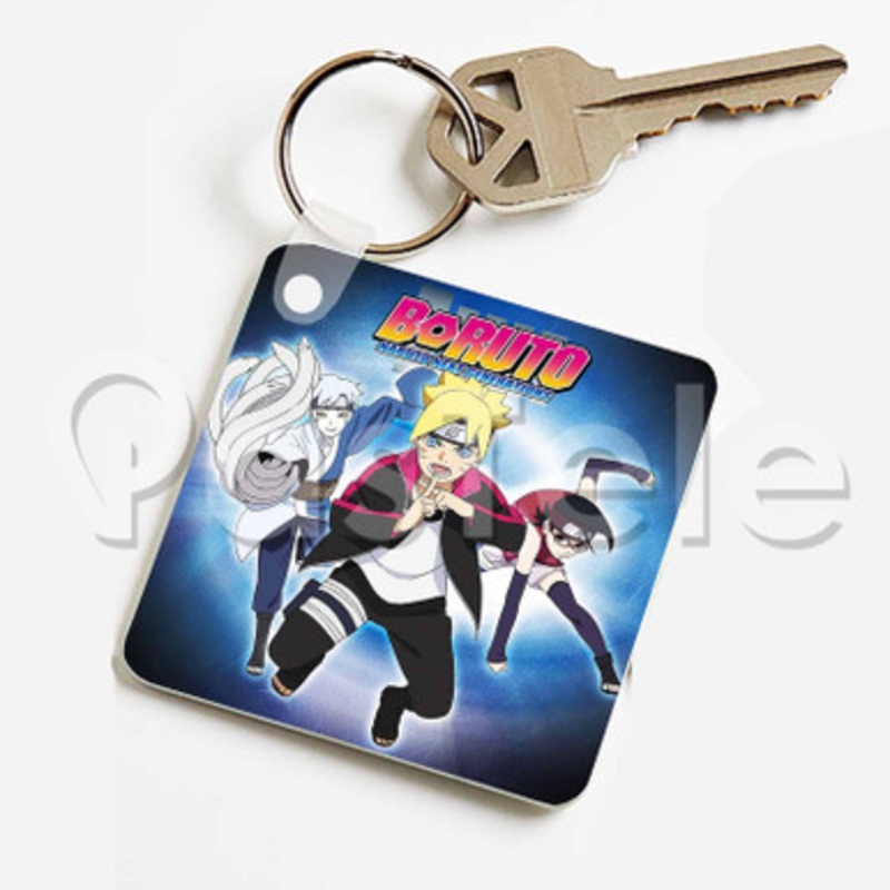 Boruto Nex Generation Custom Keychain Key Ring Jewelry Necklaces Pendant Two Sides