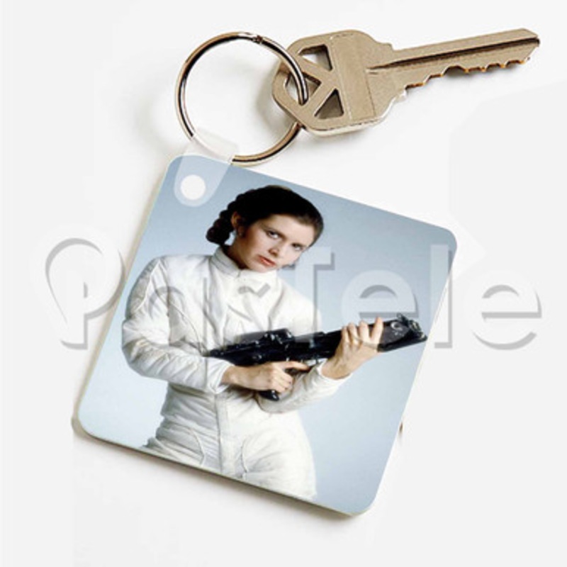 Carrie Fisher Custom Keychain Key Ring Jewelry Necklaces Pendant Two Sides