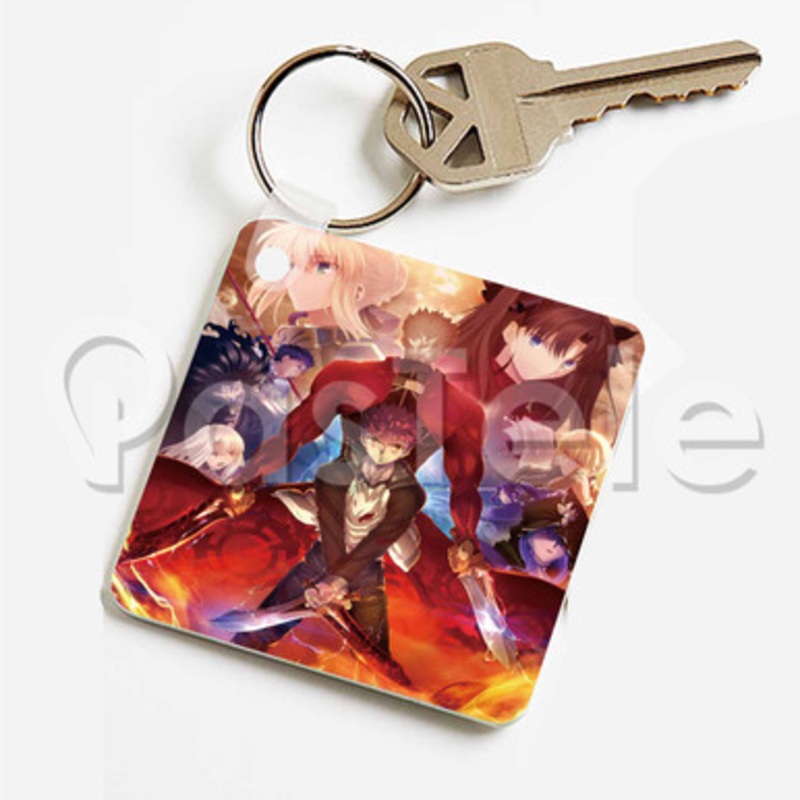 Fate stay night Unlimited Blade Works Custom Keychain Key Ring Jewelry Necklaces Pendant Two Sides
