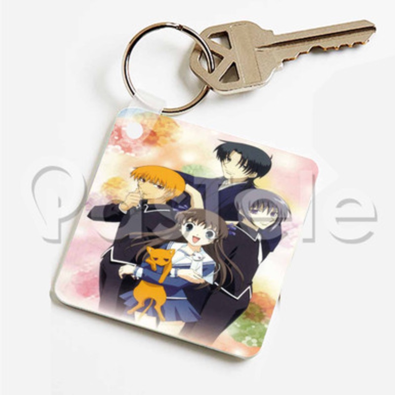 Fruits Basket Custom Keychain Key Ring Jewelry Necklaces Pendant Two Sides