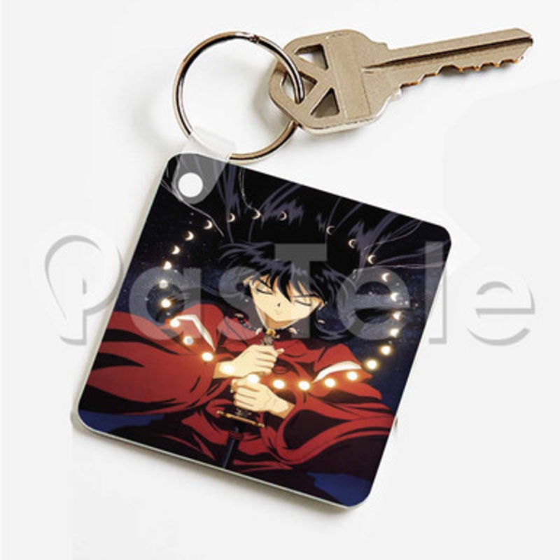 Inu Yasha Custom Keychain Key Ring Jewelry Necklaces Pendant Two Sides