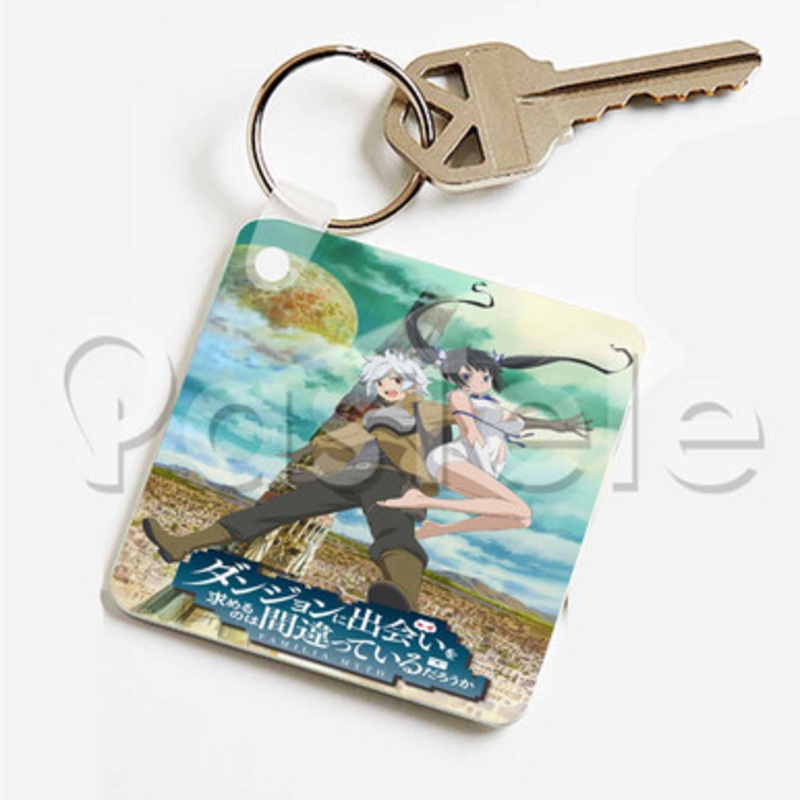 Is It Wrong to Try to Pick Up Girls in a Dungeon Custom Keychain Key Ring Jewelry Necklaces Pendant