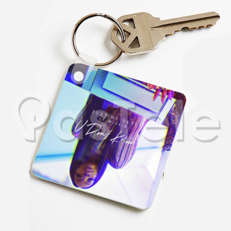 Justine Skye U Don t Know ft Wizkid Custom Keychain Key Ring Jewelry Necklaces Pendant Two Sides