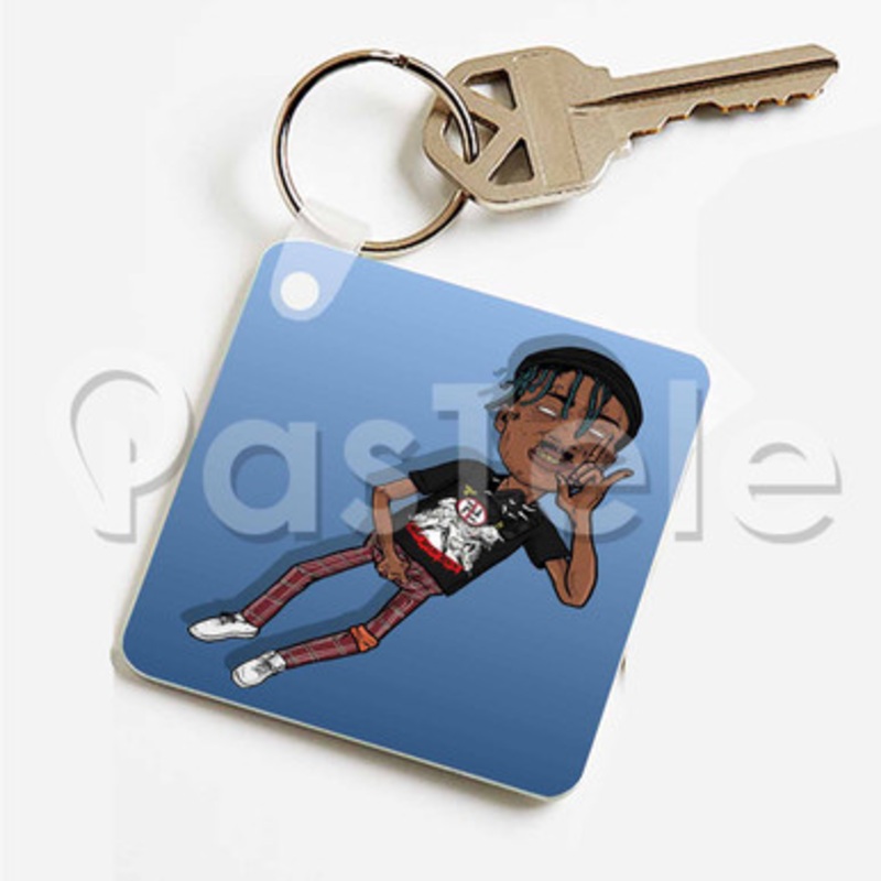 Lil Tracy Custom Keychain Key Ring Jewelry Necklaces Pendant Two Sides