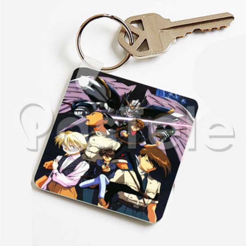 Mobile Suit Gundam Wing Custom Keychain Key Ring Jewelry Necklaces Pendant Two Sides