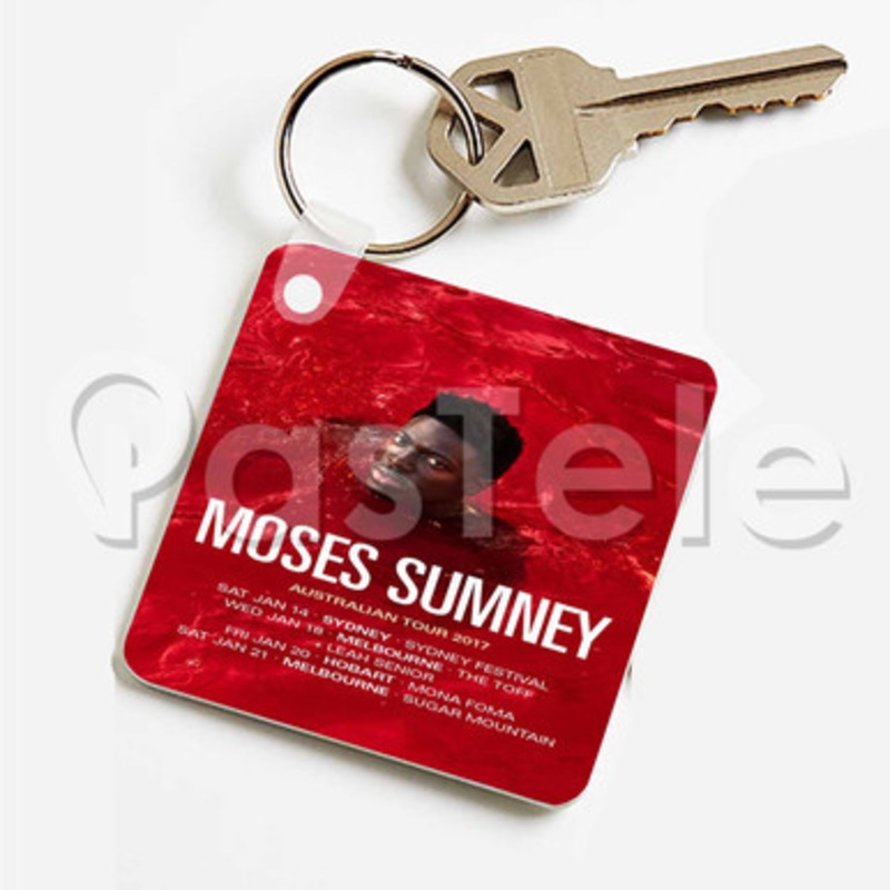 Moses Sumney Australian Tour 2017 Custom Keychain Key Ring Jewelry Necklaces Pendant Two Sides