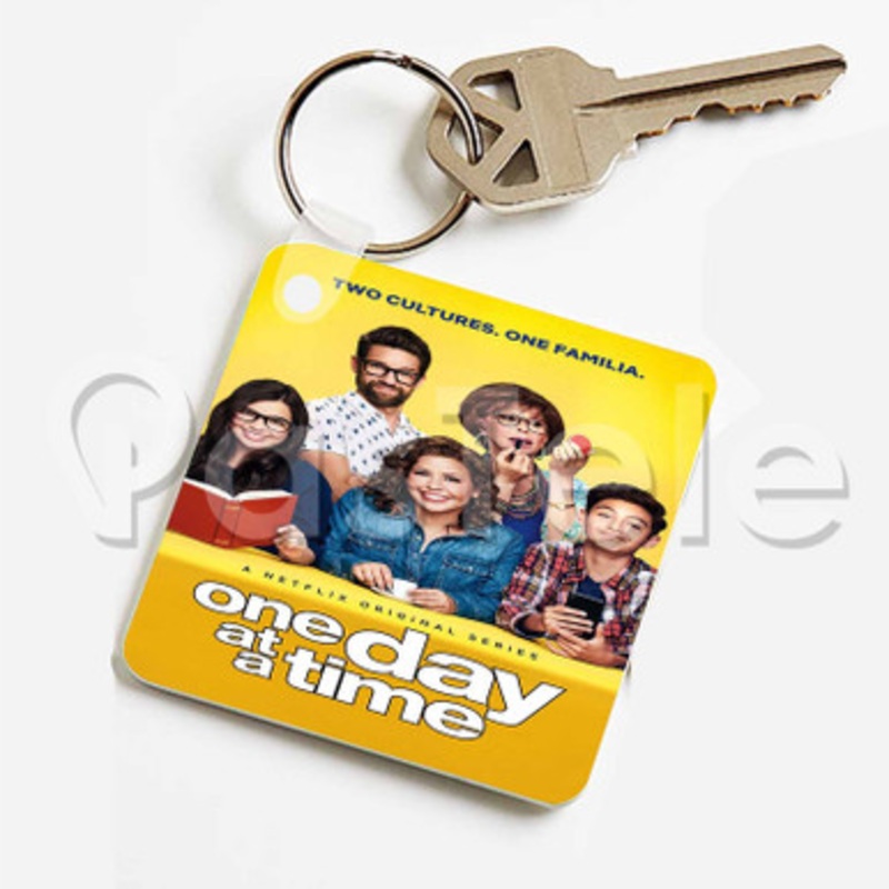 One Day At a Time Custom Keychain Key Ring Jewelry Necklaces Pendant Two Sides