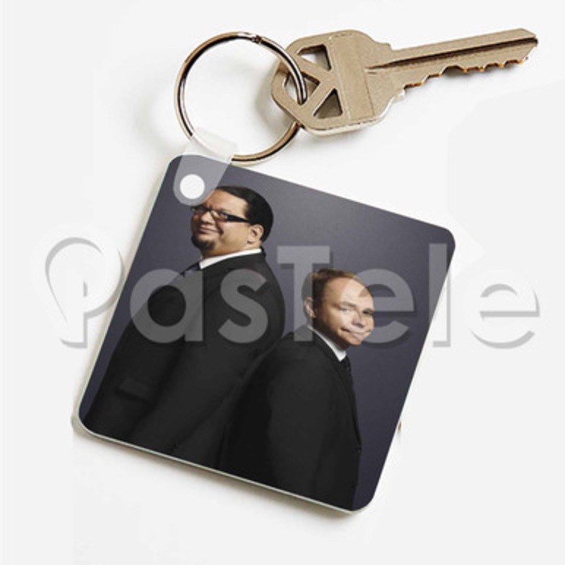 Penn and Teller Custom Keychain Key Ring Jewelry Necklaces Pendant Two Sides