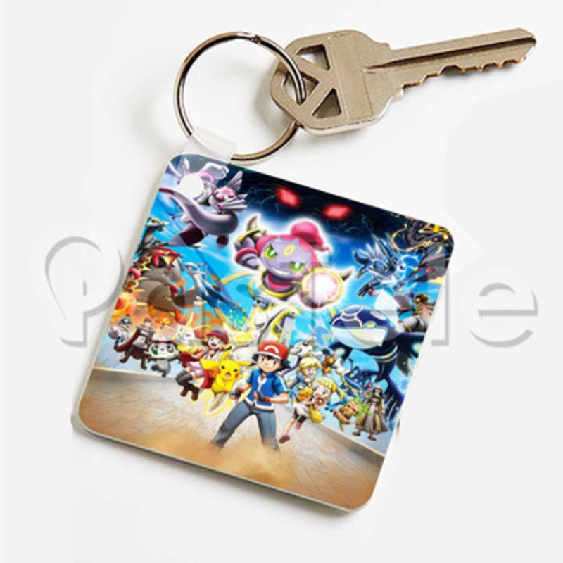 Pok mon the Movie Hoopa and the Clash of Ages Custom Keychain Key Ring Jewelry Necklaces Pendant Two