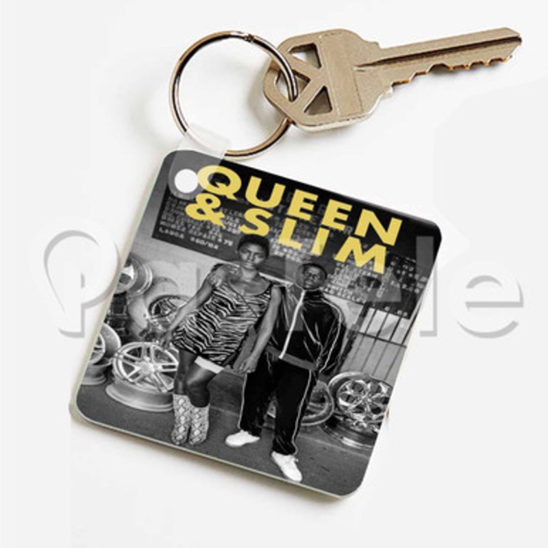 Queen and Slim Custom Keychain Key Ring Jewelry Necklaces Pendant Two Sides