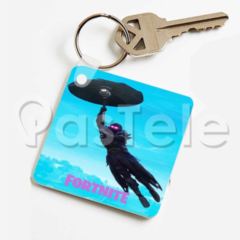 Raven Umbrella Fortnite Custom Keychain Key Ring Jewelry Necklaces Pendant Two Sides