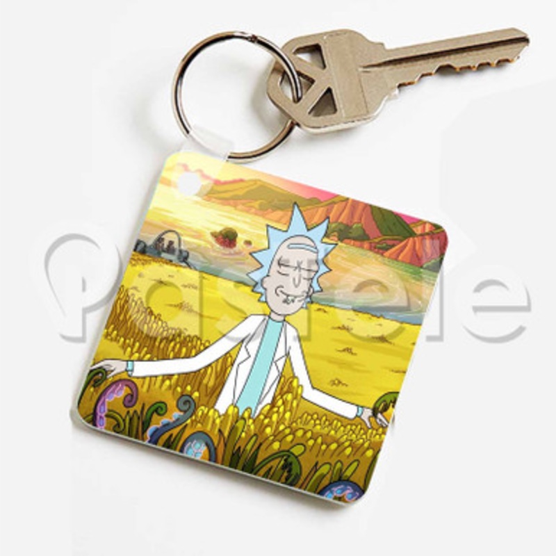Rick Sanchez Custom Keychain Key Ring Jewelry Necklaces Pendant Two Sides