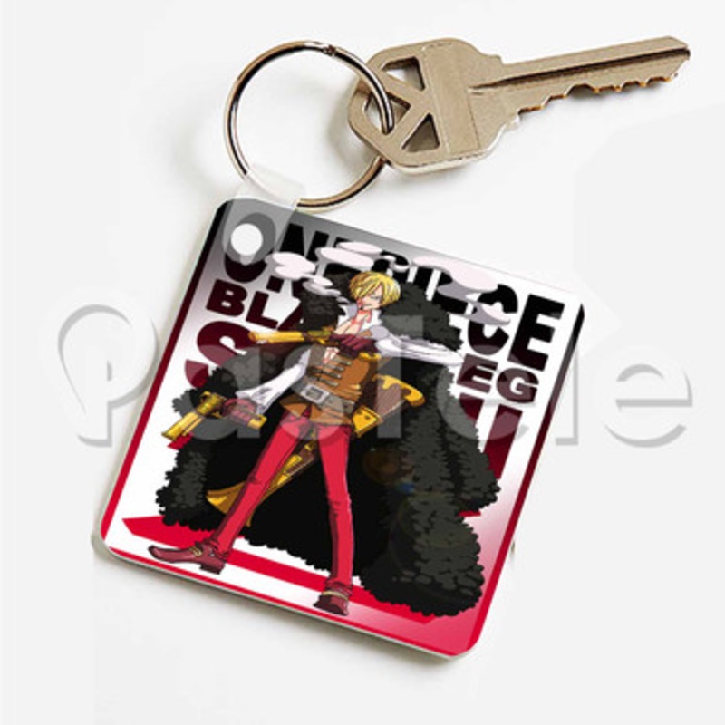 Sanji One Piece Custom Keychain Key Ring Jewelry Necklaces Pendant Two Sides