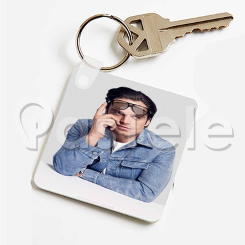 Sebastian Stan Custom Keychain Key Ring Jewelry Necklaces Pendant Two Sides