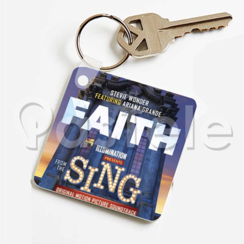 Stevie Wonder Faith ft Ariana Grande Custom Keychain Key Ring Jewelry Necklaces Pendant Two Sides