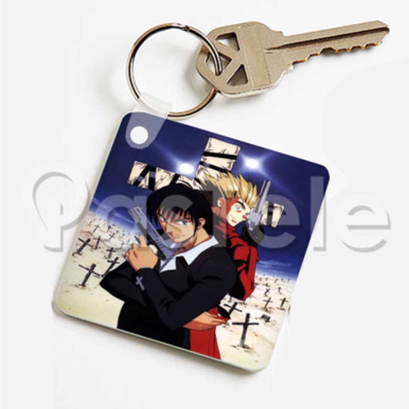 Trigun Custom Keychain Key Ring Jewelry Necklaces Pendant Two Sides