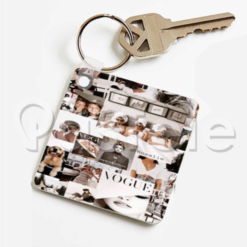 Vogue Custom Keychain Key Ring Jewelry Necklaces Pendant Two Sides