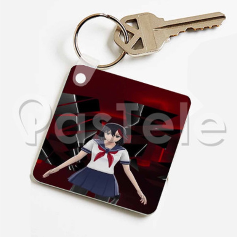 Yandere Simulator Custom Keychain Key Ring Jewelry Necklaces Pendant Two Sides