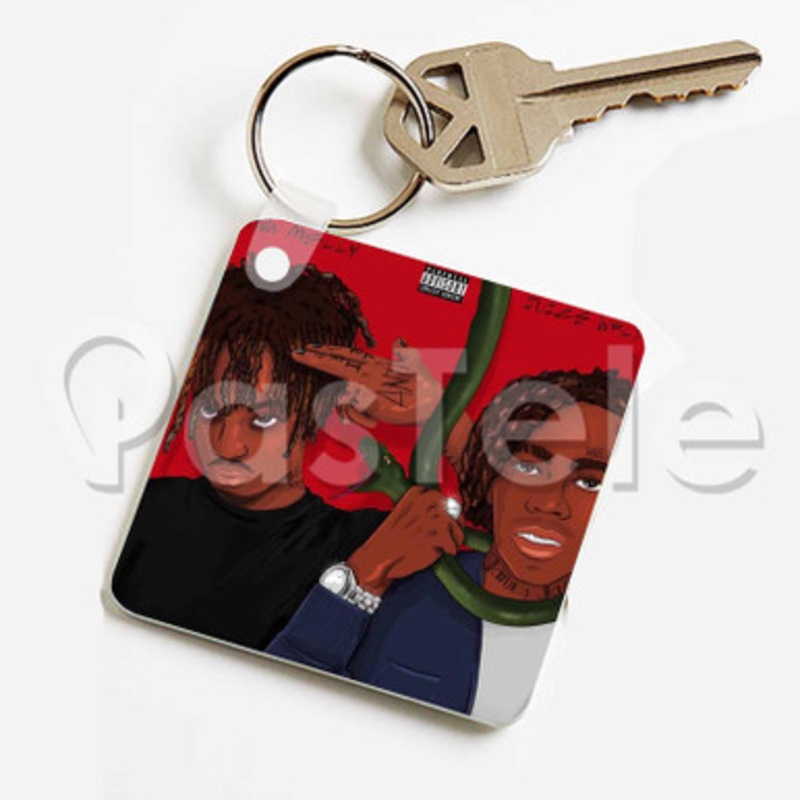YNW Melly ft Juice WRLD Suicidal Custom Keychain Key Ring Jewelry Necklaces Pendant Two Sides