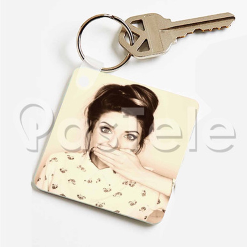 Zoella Custom Keychain Key Ring Jewelry Necklaces Pendant Two Sides