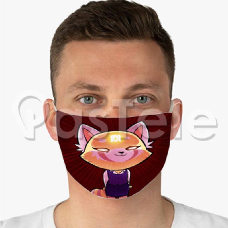 Aggretsuko Custom Personalized Fabric Face Mask Polyester Two Layers Cloth