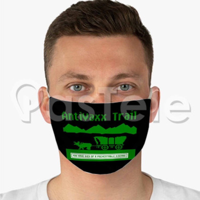 Anti Vaxx Trail Custom Personalized Fabric Face Mask Polyester Two Layers Cloth