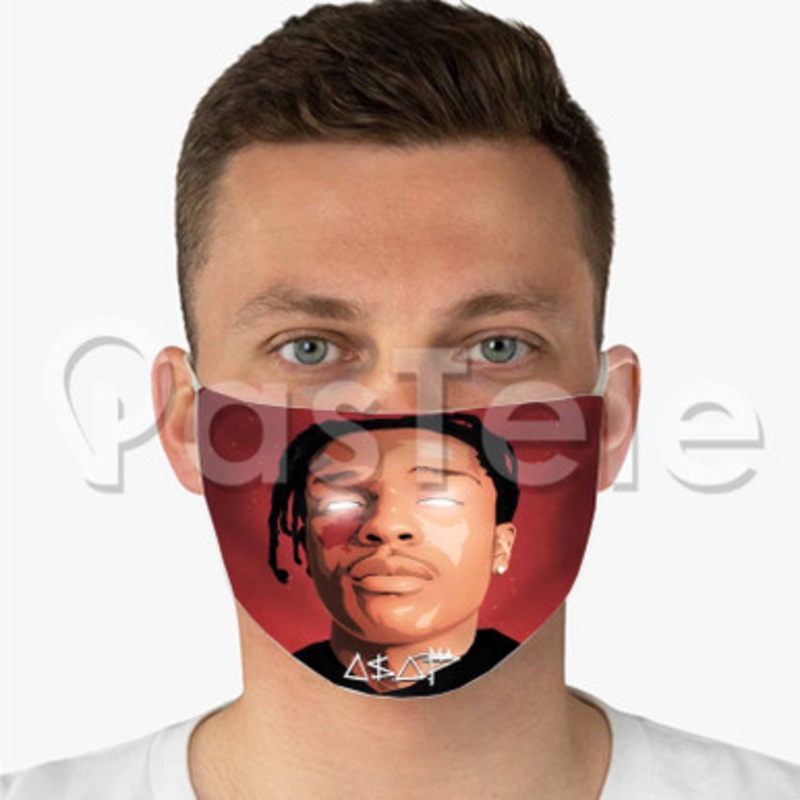 Asap Rocky Custom Personalized Fabric Face Mask Polyester Two Layers Cloth