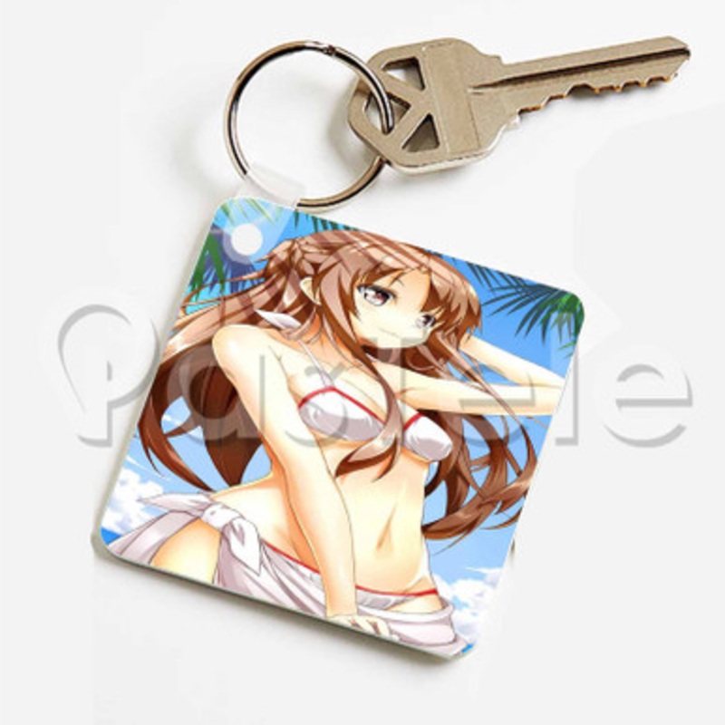Asuna Sword Art Online Custom Keychain Key Ring Jewelry Necklaces Pendant Two Sides